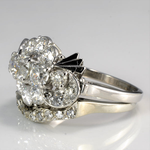 Cluster Set Diamond Vintage Engagement Ring Set | 1.97 ctw, SZ 6.75 |