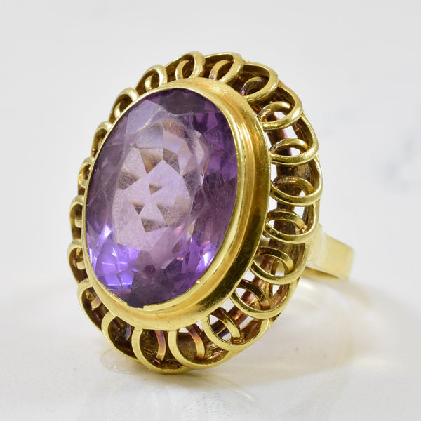 Spiral Halo Amethyst Cocktail Ring | 9.50ct | SZ 7.25 |