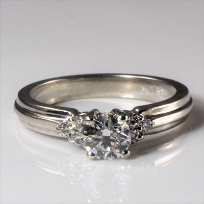 Trilogy Accented Diamond Engagement Ring | 0.64ctw | SZ 6.75 |