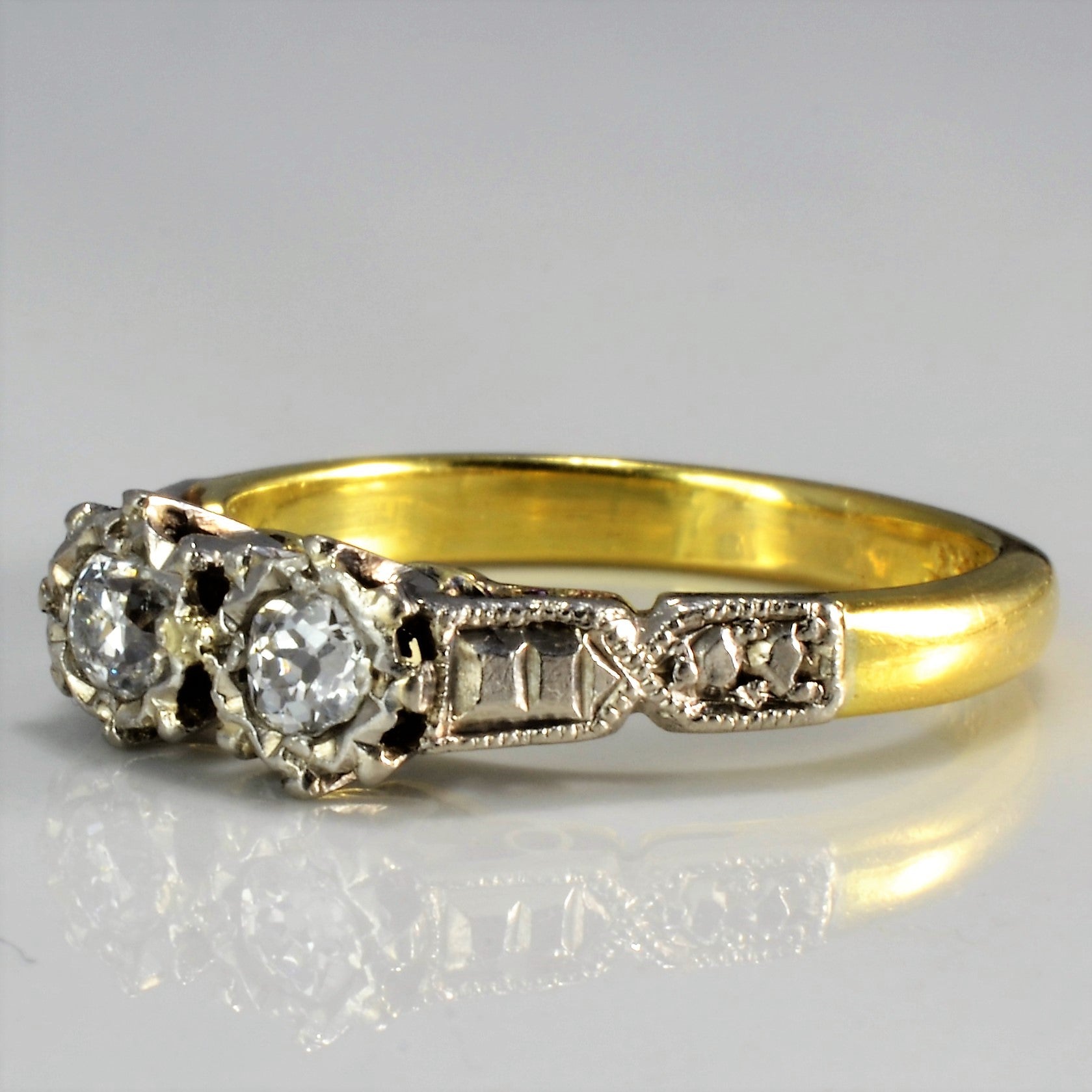 Vintage Two Stone Diamond Ring | 0.14 ctw, SZ 4.75 |