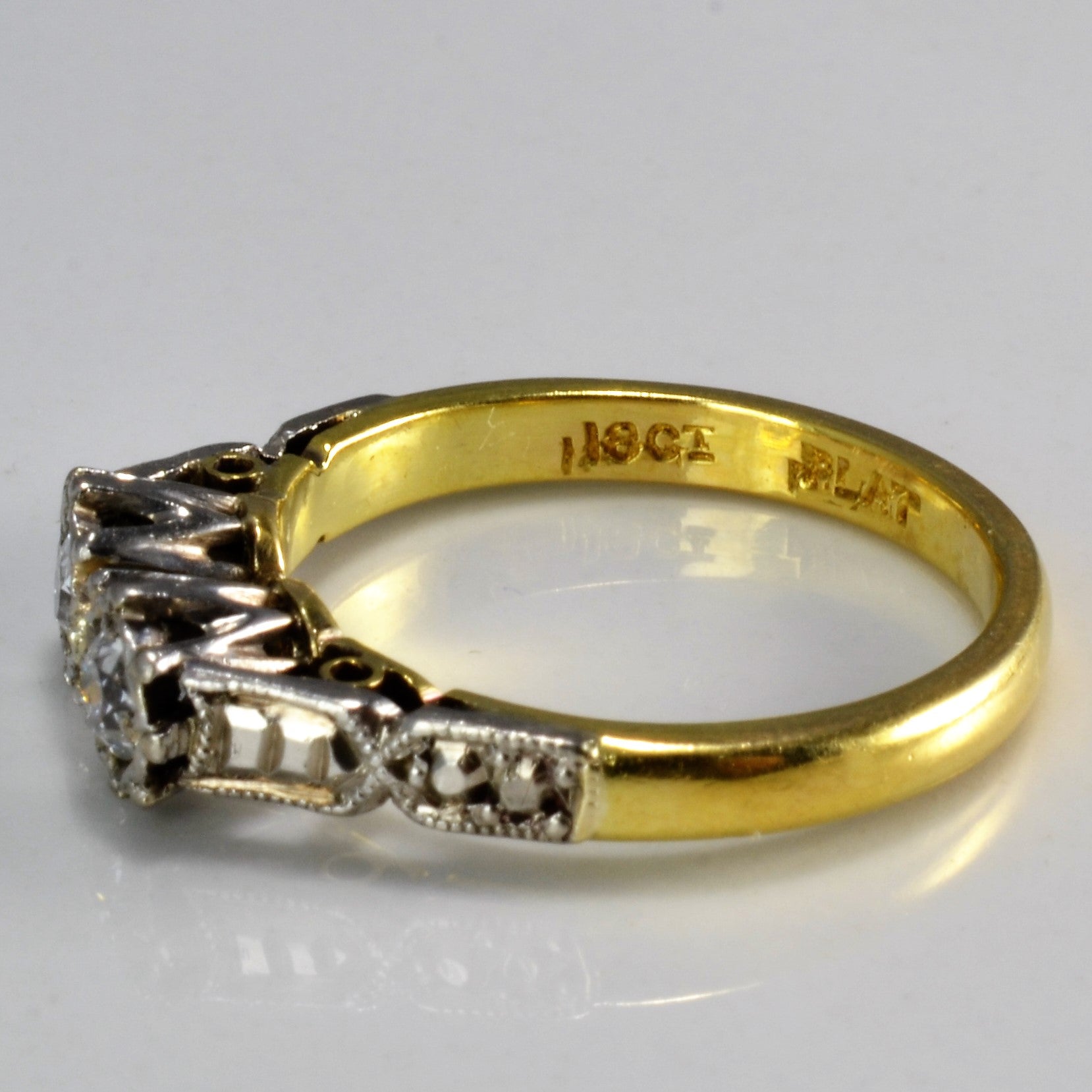 Vintage Two Stone Diamond Ring | 0.14 ctw, SZ 4.75 |