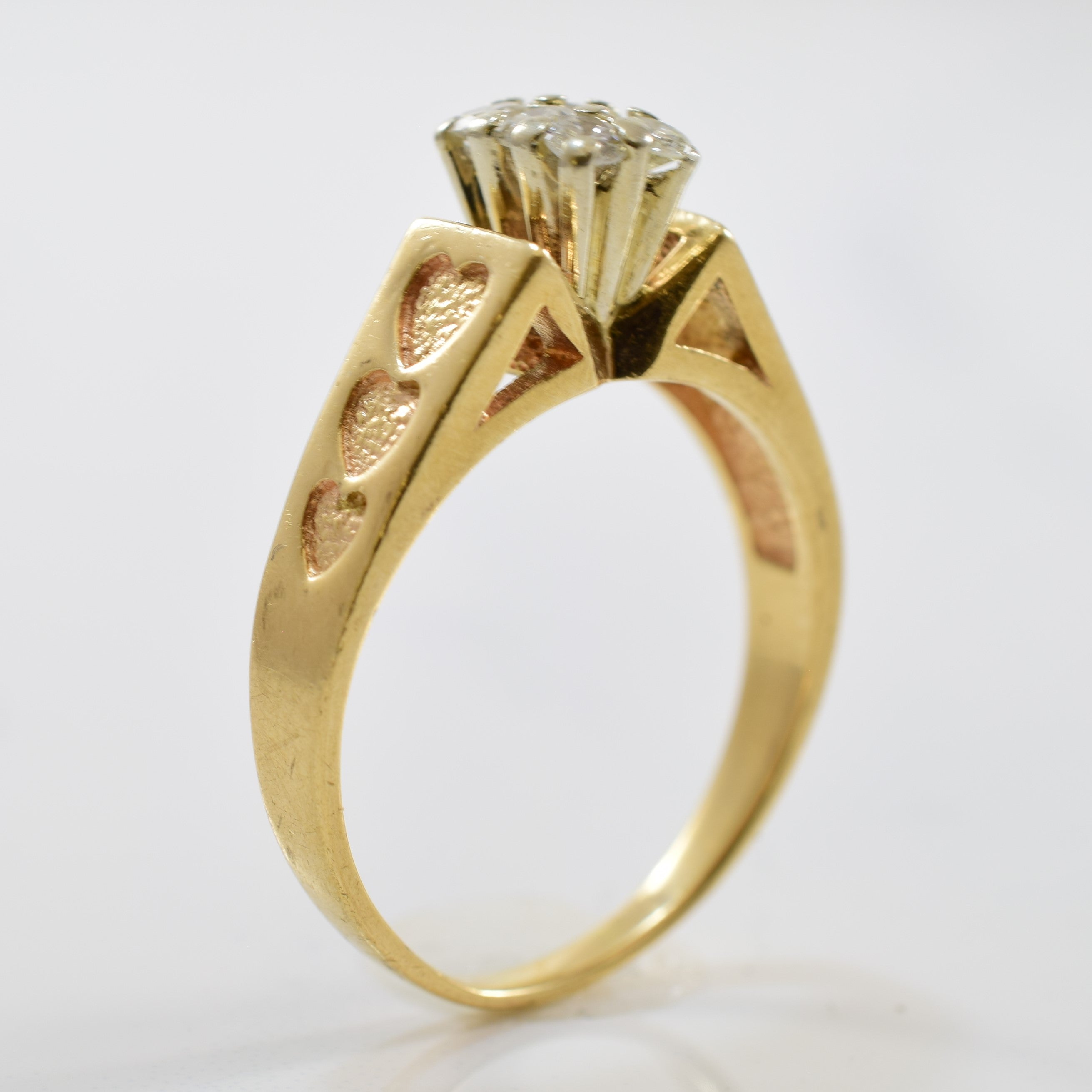 Heart Detailed Diamond Cluster Ring | 0.30ctw | SZ 7.75 |