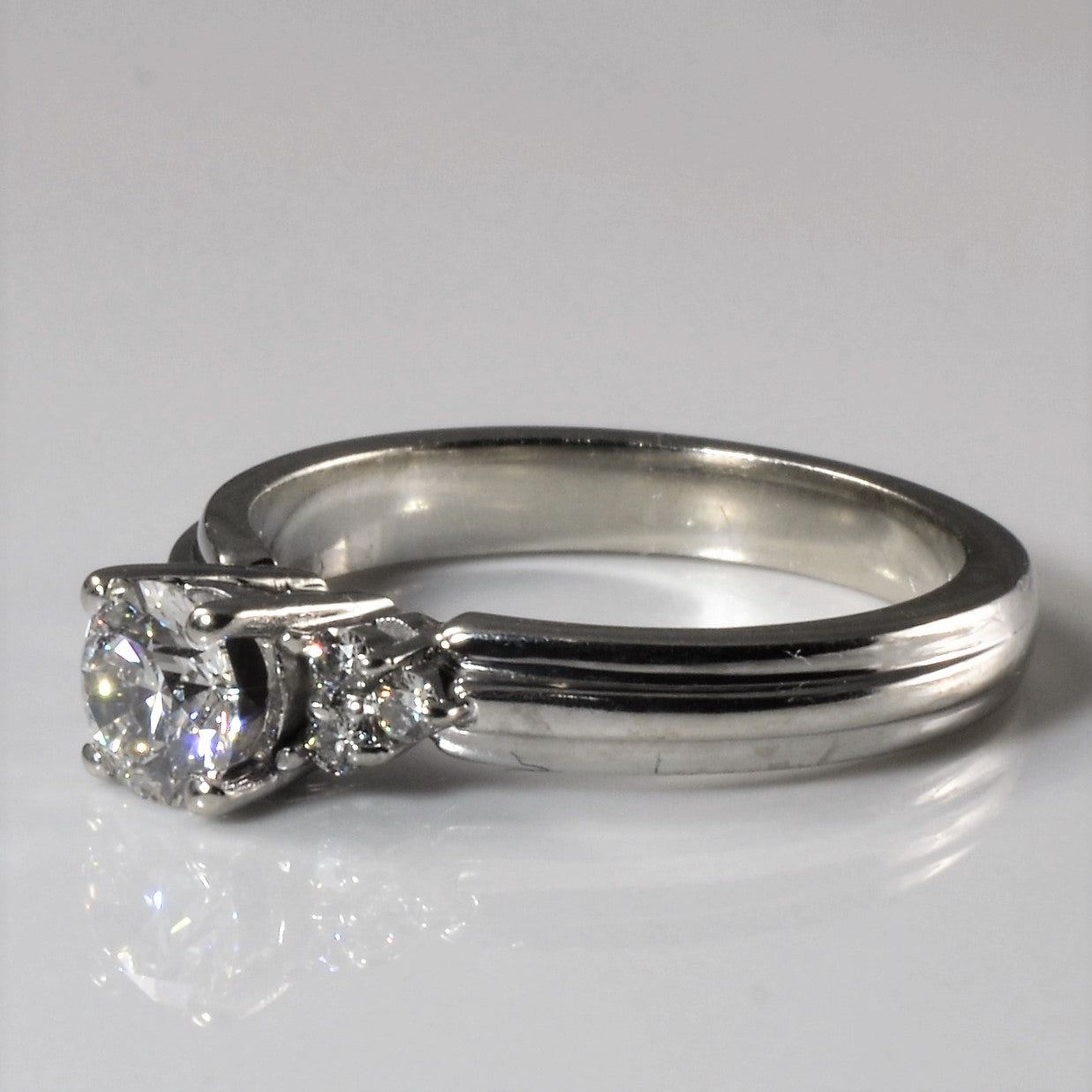 Trilogy Accented Diamond Engagement Ring | 0.64ctw | SZ 6.75 |