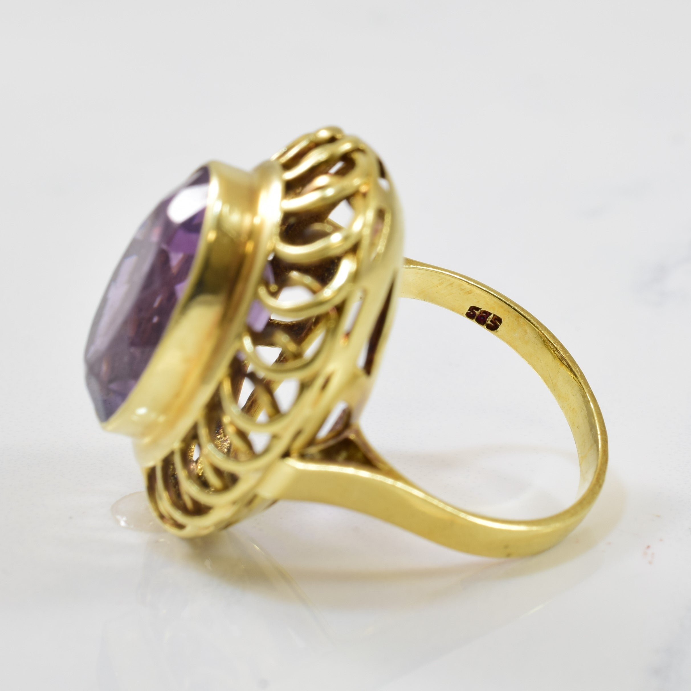 Spiral Halo Amethyst Cocktail Ring | 9.50ct | SZ 7.25 |