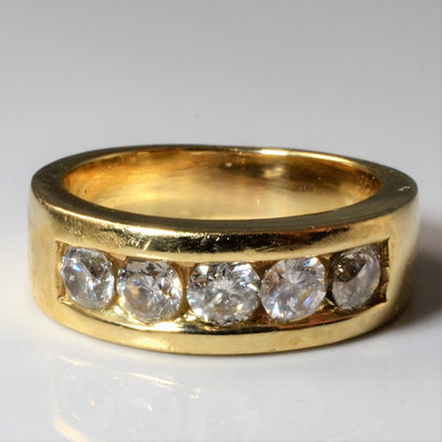 Five Stone Diamond Channel Band | 1.35ctw | SZ 8.75 |