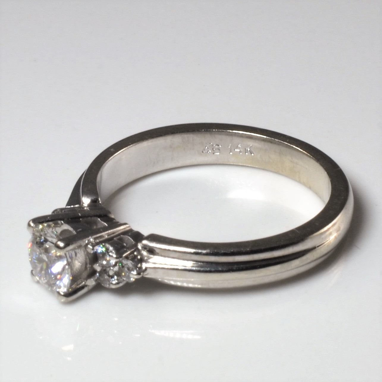 Trilogy Accented Diamond Engagement Ring | 0.64ctw | SZ 6.75 |