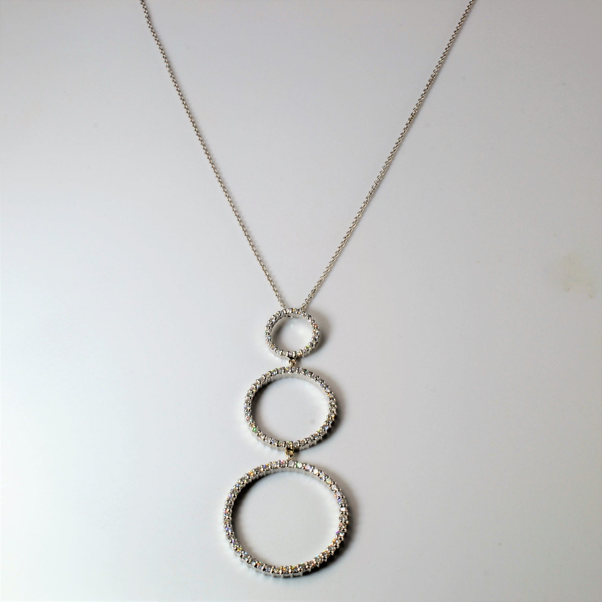 Pave Diamond Eternity Pendant Necklace | 0.66ctw | 16