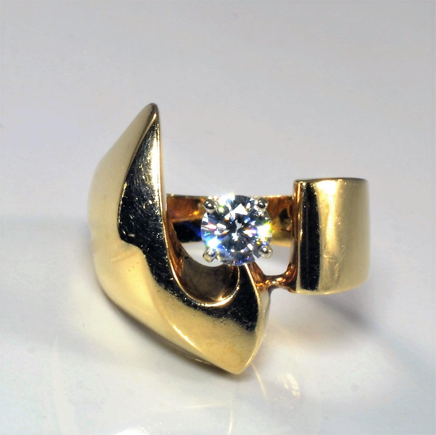 Offset Solitaire Diamond Cocktail Ring | 0.36ct | SZ 6.25 |