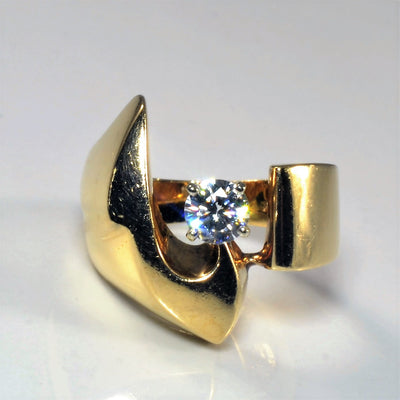 Offset Solitaire Diamond Cocktail Ring | 0.36ct | SZ 6.25 |