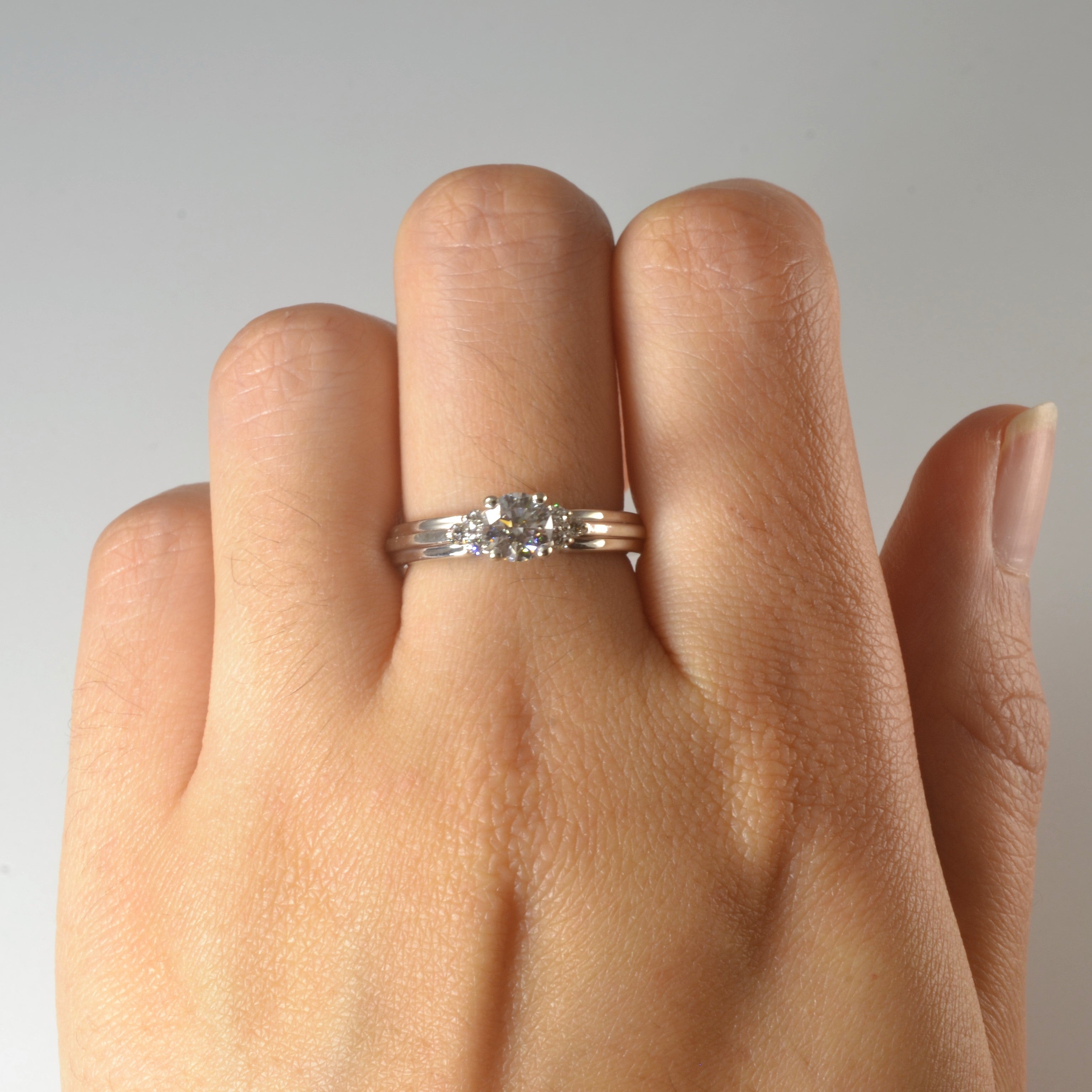 Trilogy Accented Diamond Engagement Ring | 0.64ctw | SZ 6.75 |