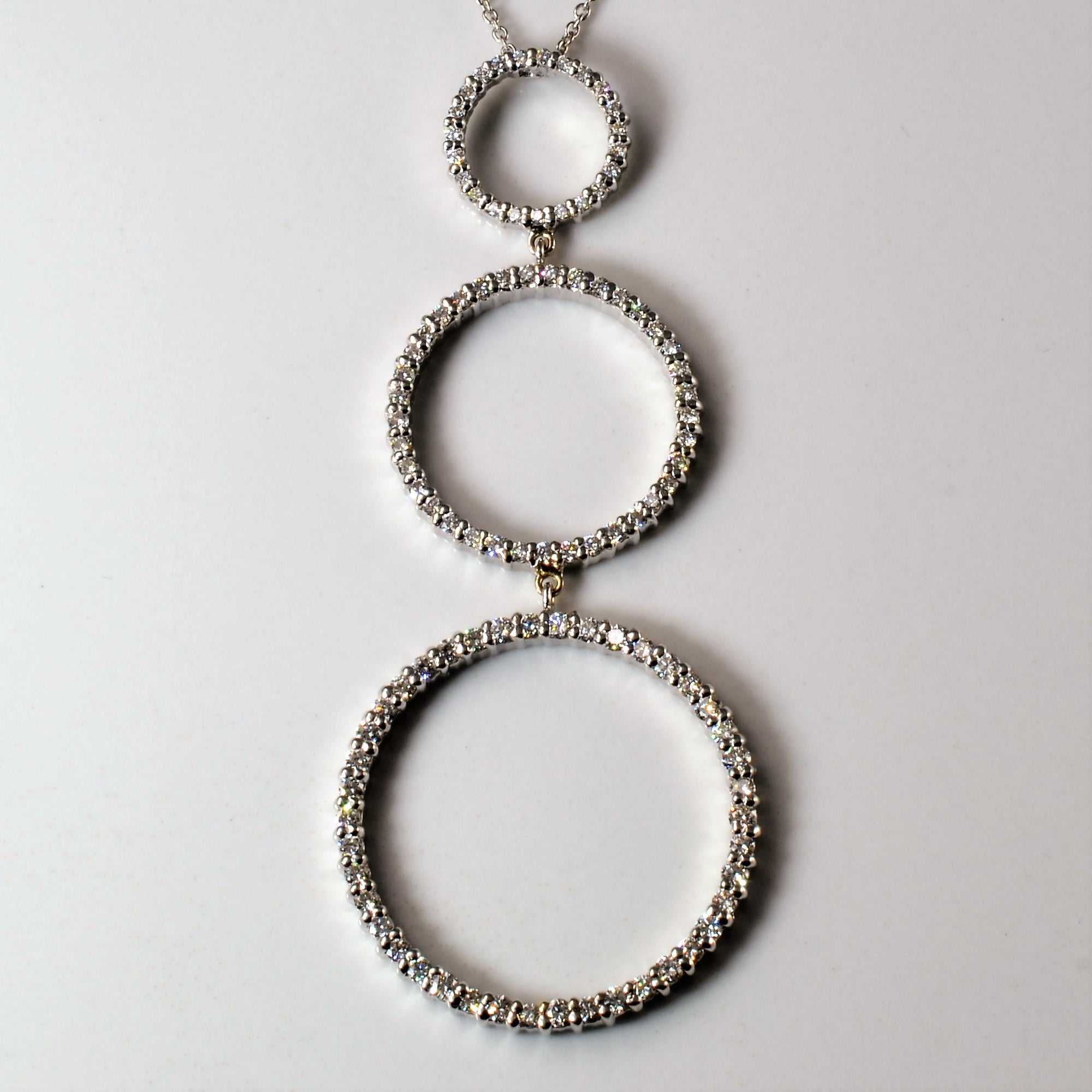 Pave Diamond Eternity Pendant Necklace | 0.66ctw | 16