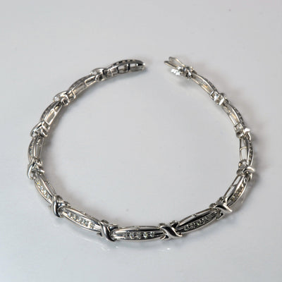 Diamond Crossover Link Bracelet | 0.30ctw | 7.5