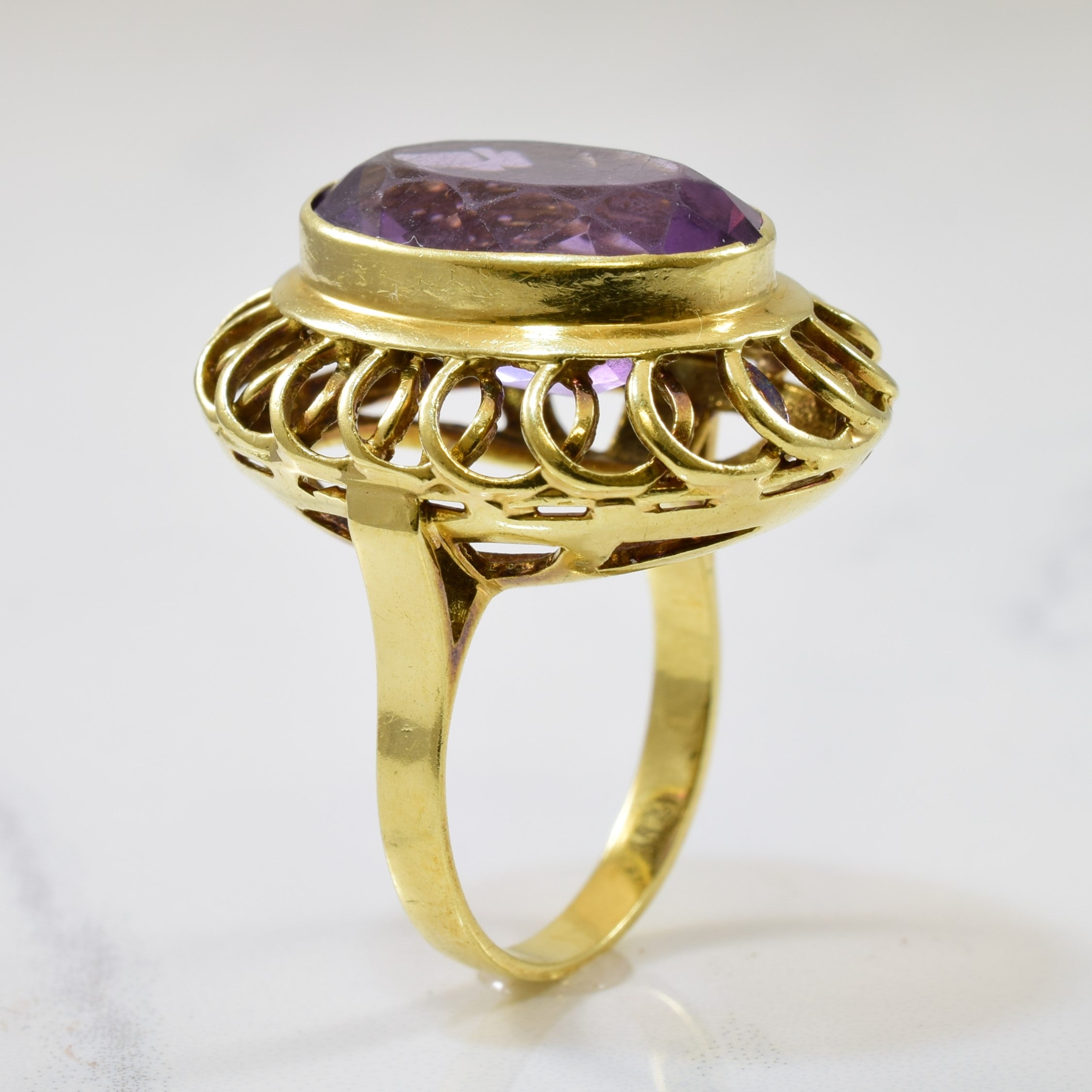 Spiral Halo Amethyst Cocktail Ring | 9.50ct | SZ 7.25 |