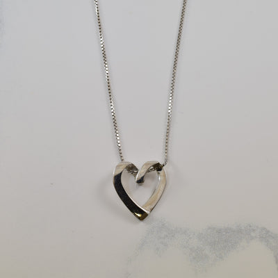 White Gold Heart Necklace | 16