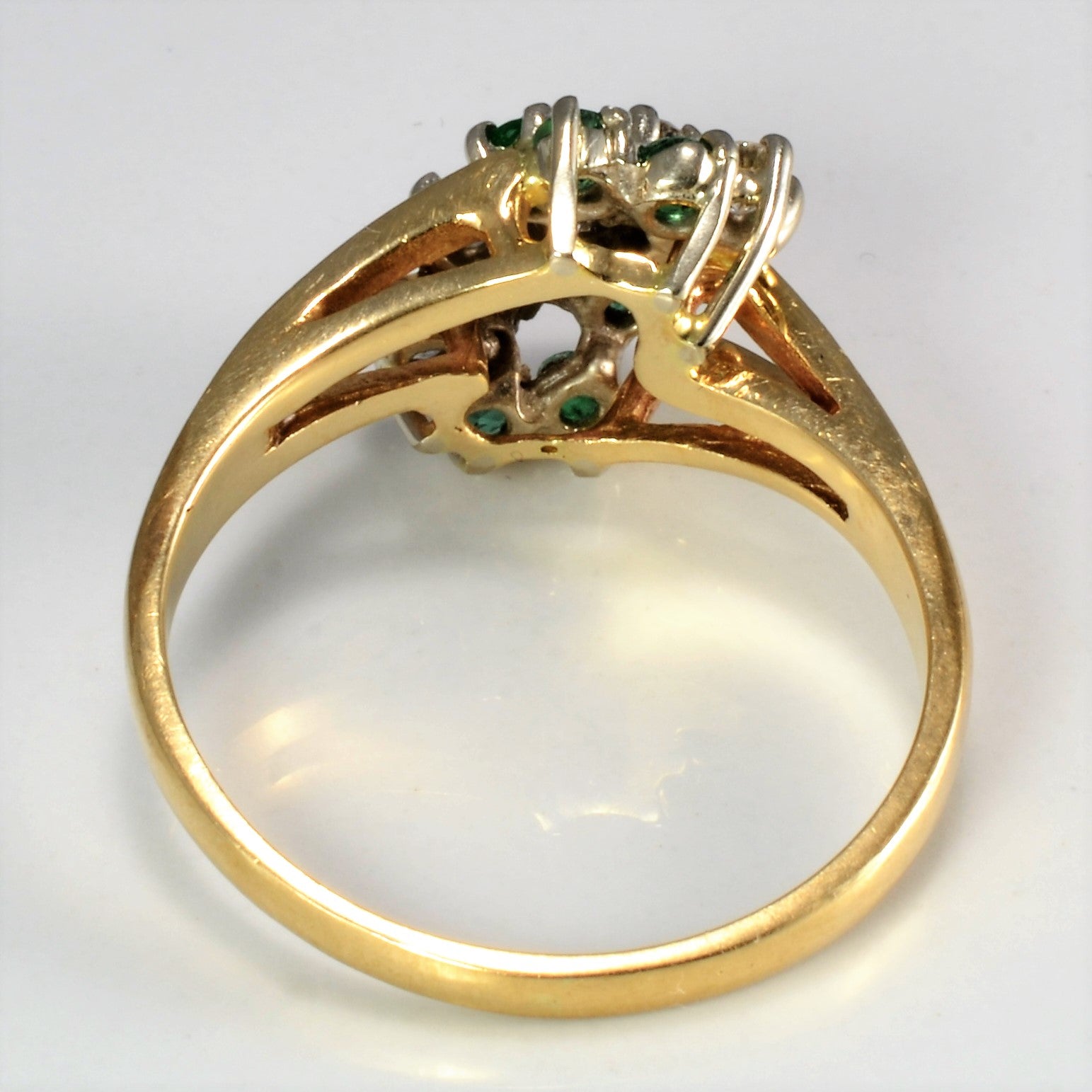 High Set Cluster Diamond & Emerald Ring | 0.58 ctw, SZ 10.5 |
