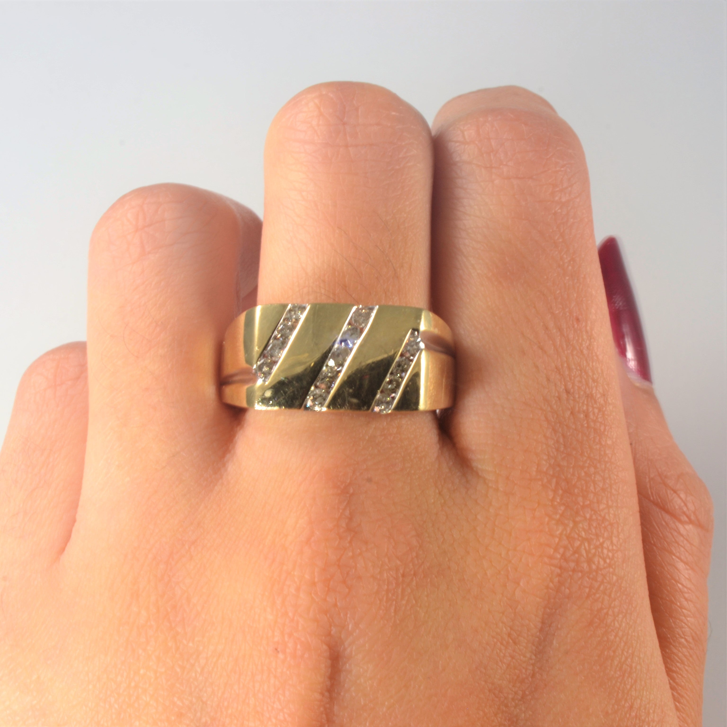 Bypass Channel Diamond Band | 0.42ctw | SZ 10.5 |