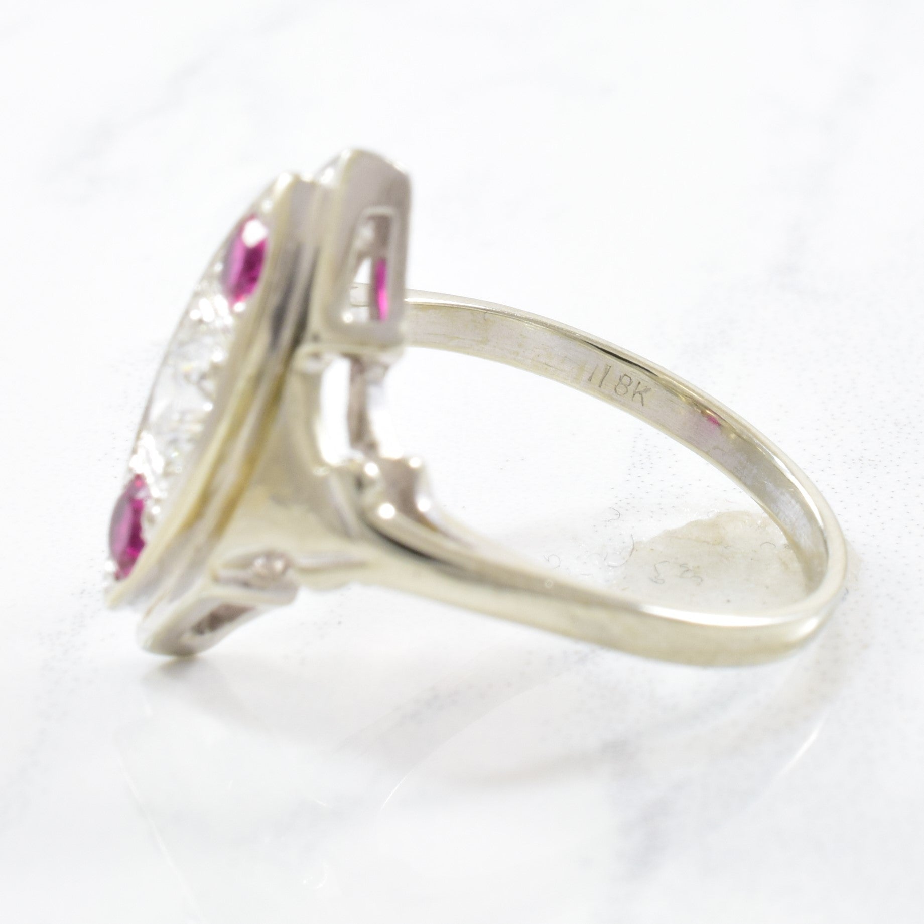 Art Deco Diamond & Ruby Ring | 0.30ct, 0.30ctw | SZ 5.50 |