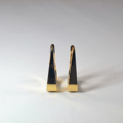 Tapered Yellow Gold Hoop Earrings |