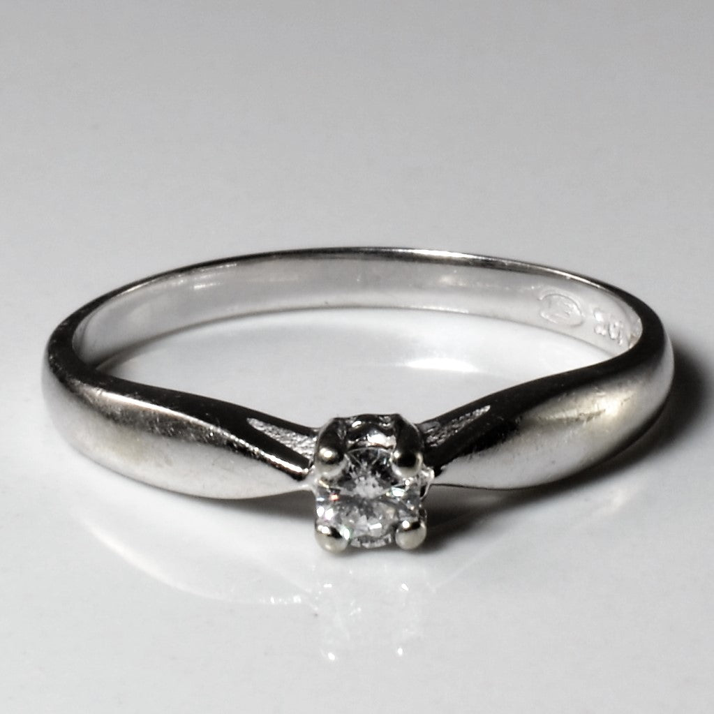 White Gold Diamond Solitaire Ring | 0.08ct | SZ 6.25 |