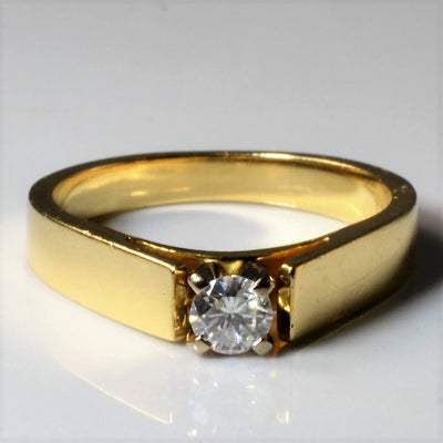 Solitaire Diamond Yellow Gold Ring | 0.20ct | SZ 7 |