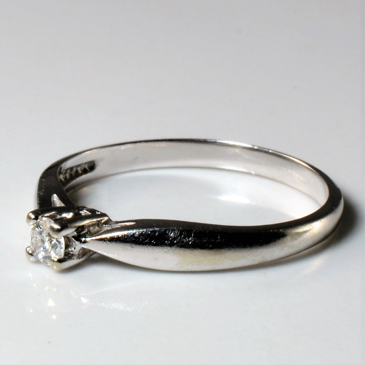 White Gold Diamond Solitaire Ring | 0.08ct | SZ 6.25 |