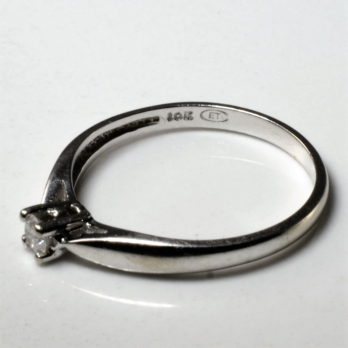 White Gold Diamond Solitaire Ring | 0.08ct | SZ 6.25 |