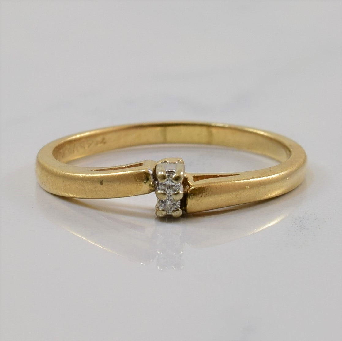 Double Diamond Bypass Ring | 0.02ctw | SZ 6.5 |