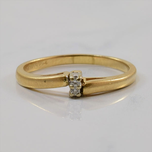 Double Diamond Bypass Ring | 0.02ctw | SZ 6.5 |