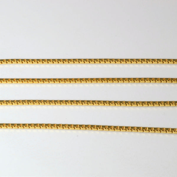 18k Yellow Gold Box Chain | 28