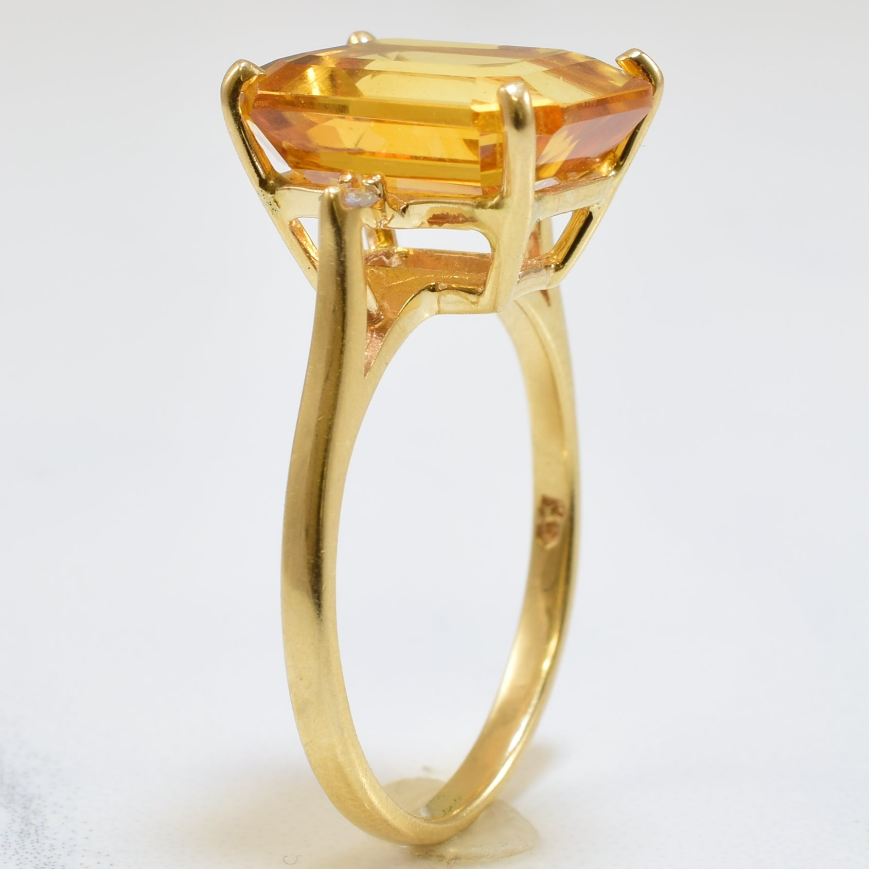 Citrine & Diamond Cocktail Ring | 4.60ct, 0.04ctw | SZ 6.5 |