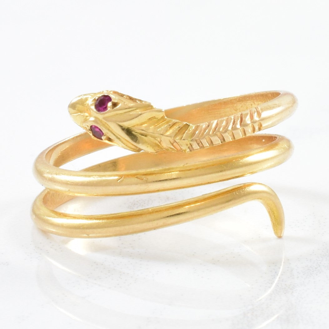 Coiled Ruby Snake Ring | 0.02ctw | SZ 6.5 |