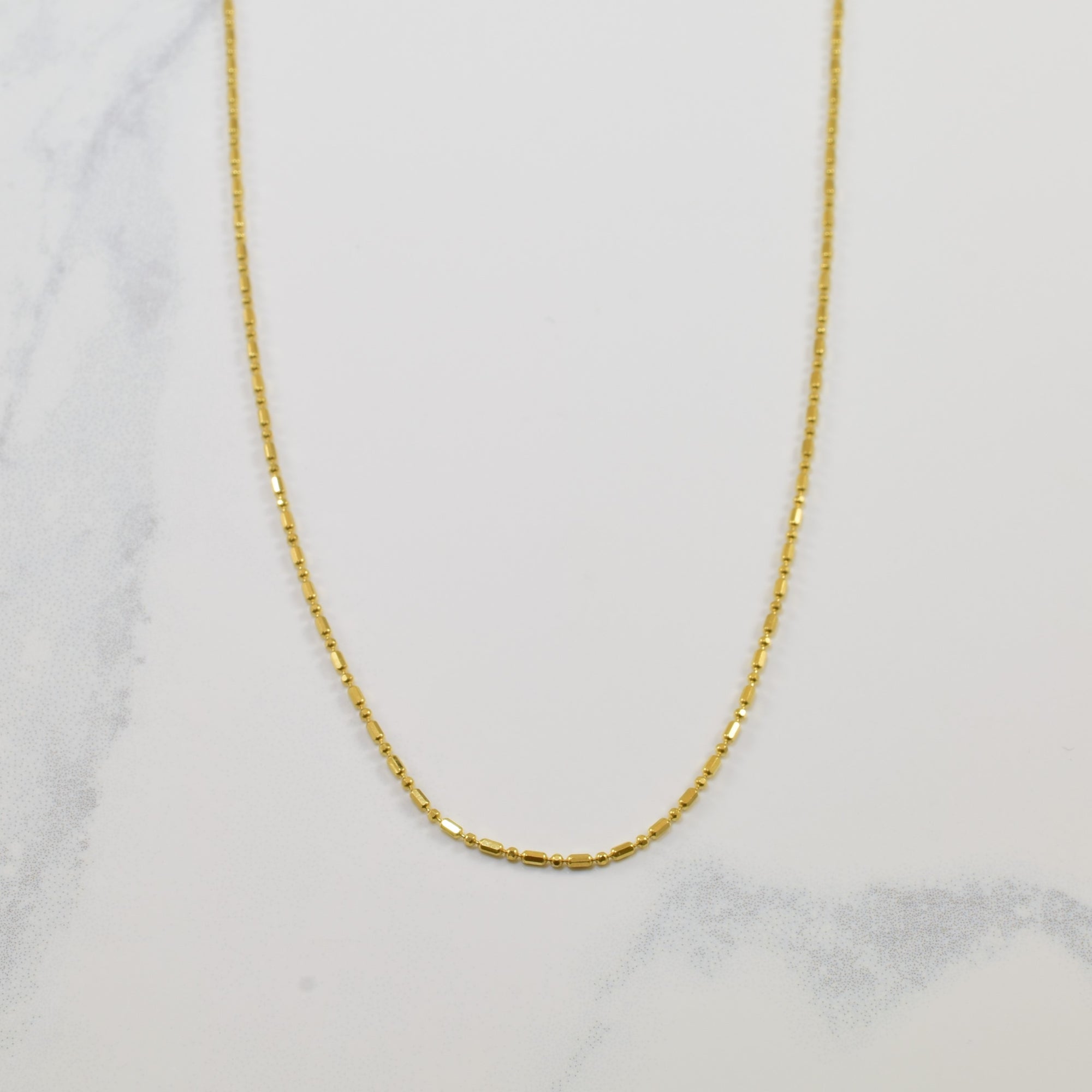 18k Yellow Gold Bead Chain | 16