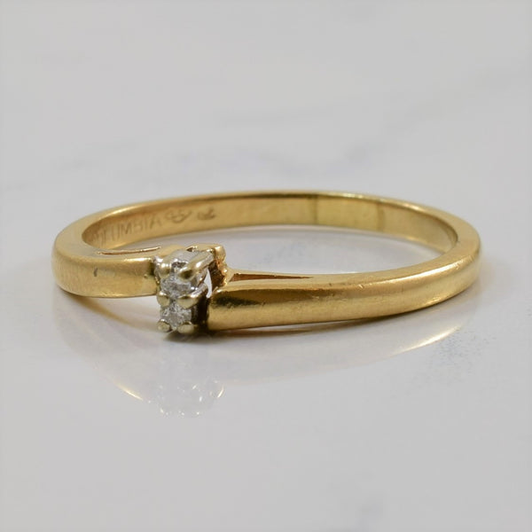 Double Diamond Bypass Ring | 0.02ctw | SZ 6.5 |