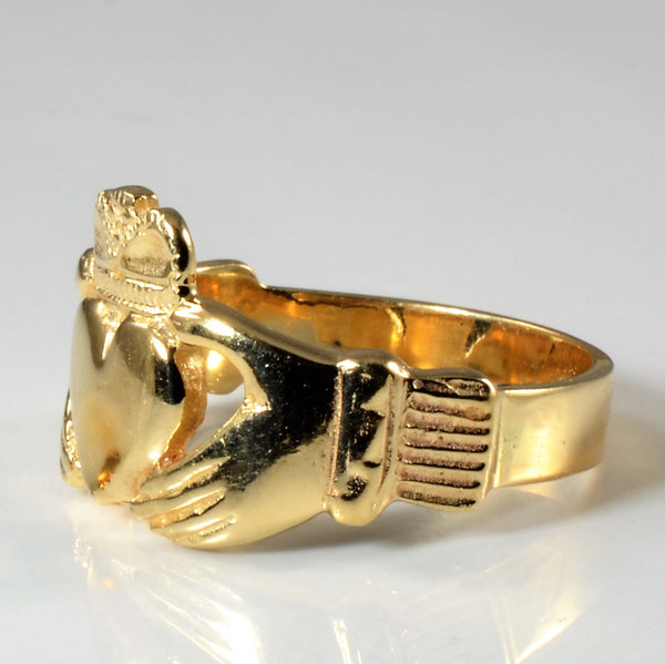 14k Yellow Gold Claddagh Ring | SZ 9.75 |