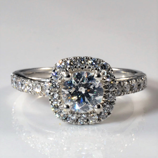 Diamond Halo Engagement Ring | 1.08ctw | SZ 5.25 |