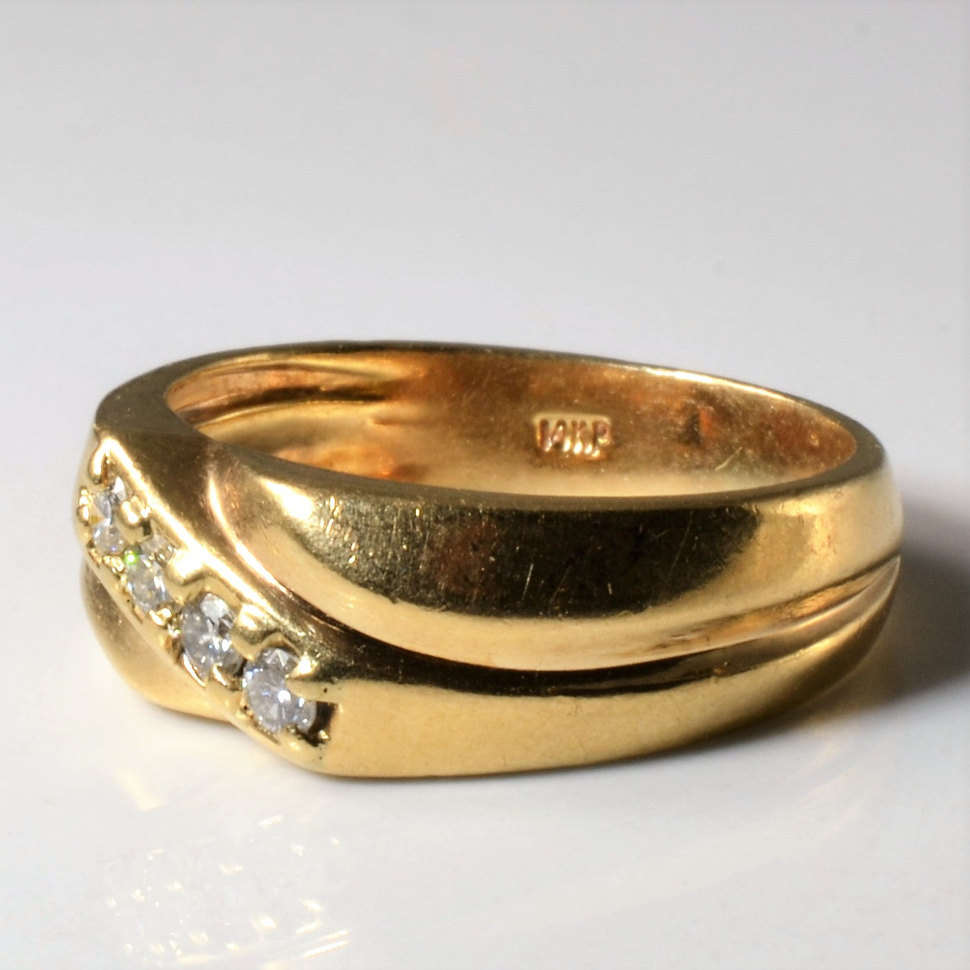 Four Stone Diamond Overlay Ring | 0.20ctw | SZ 8.5 |