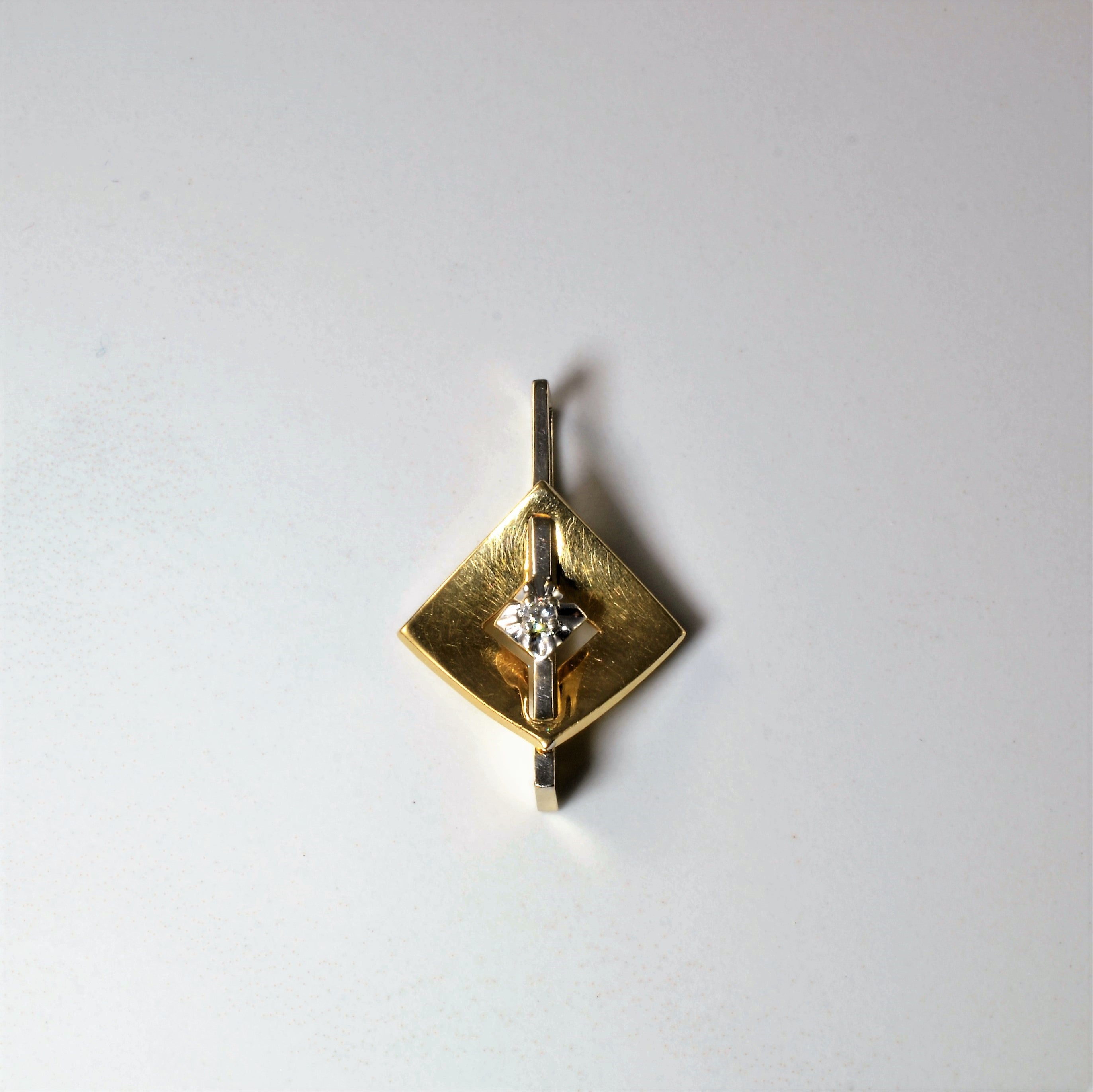 Square Two Tone Diamond Pendant | 0.045ct |