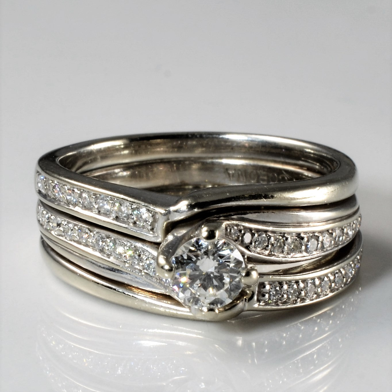 Soldered Bypass Diamond Wedding Set | 0.51ctw | SZ 7.25 |