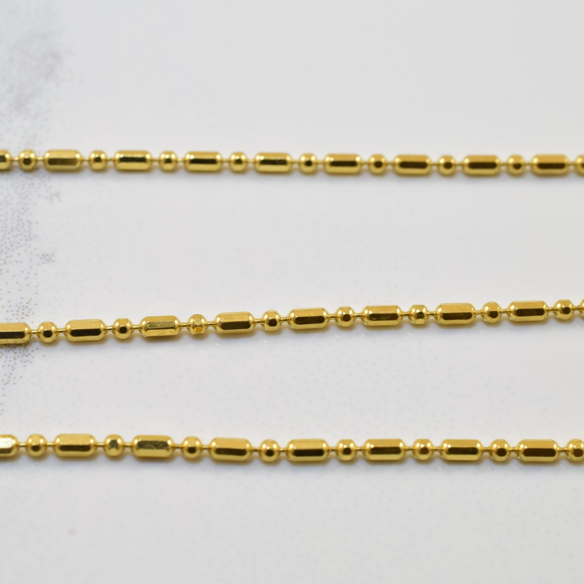 18k Yellow Gold Bead Chain | 16