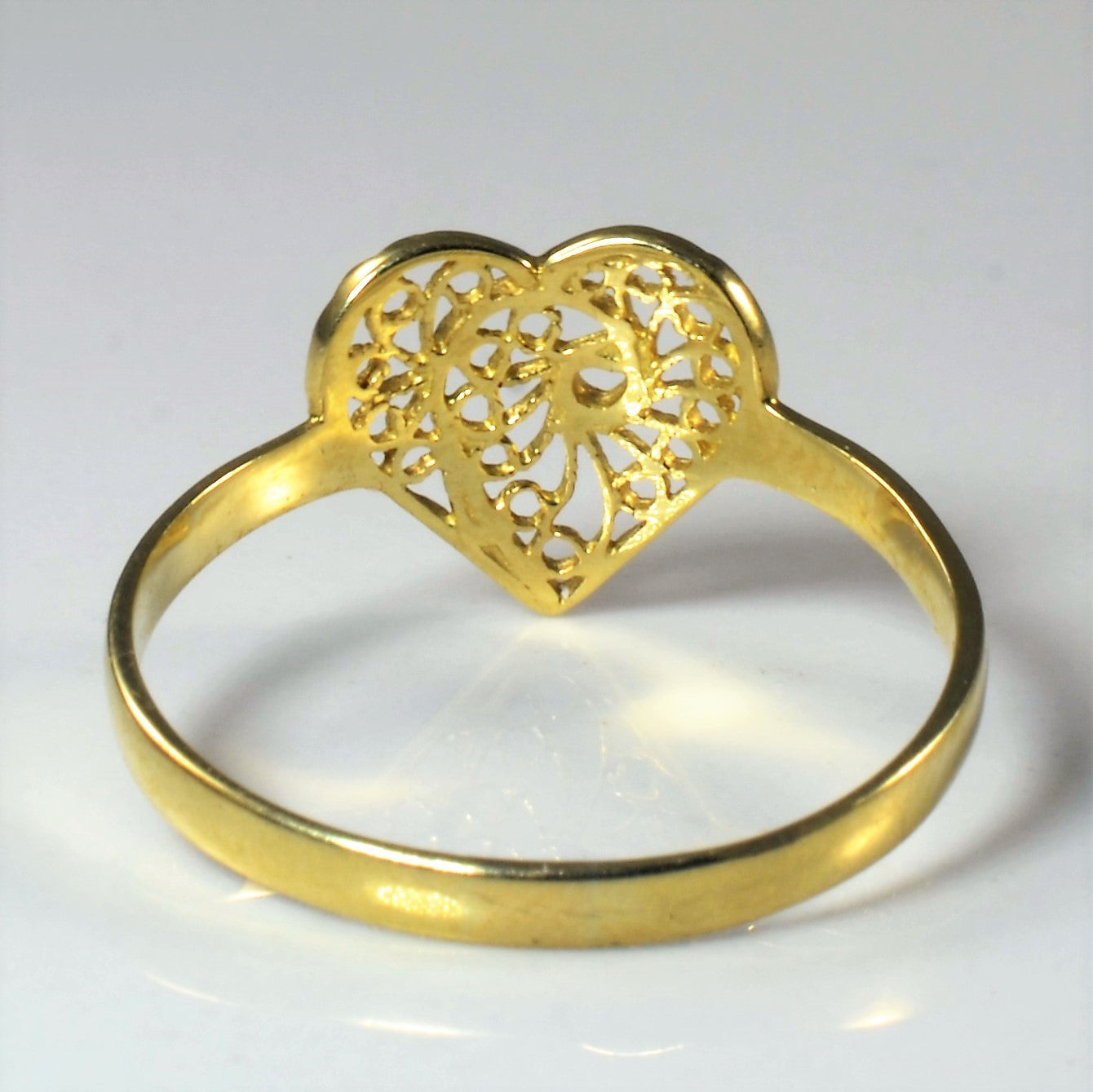 Filigree Heart Gold Ring | SZ 8 |