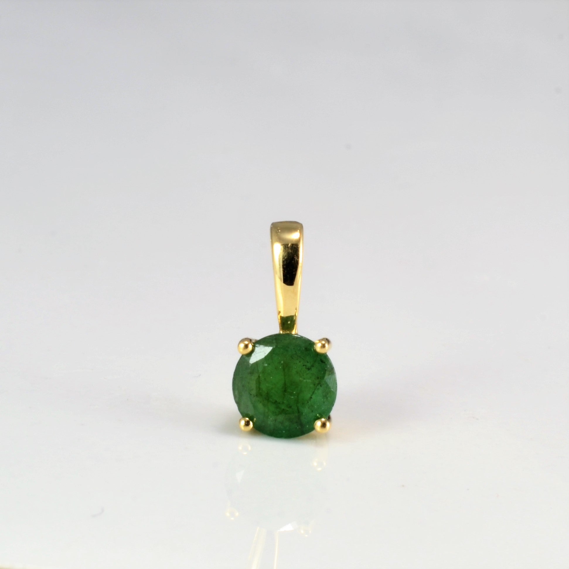 Prong Set Emerald Pendant