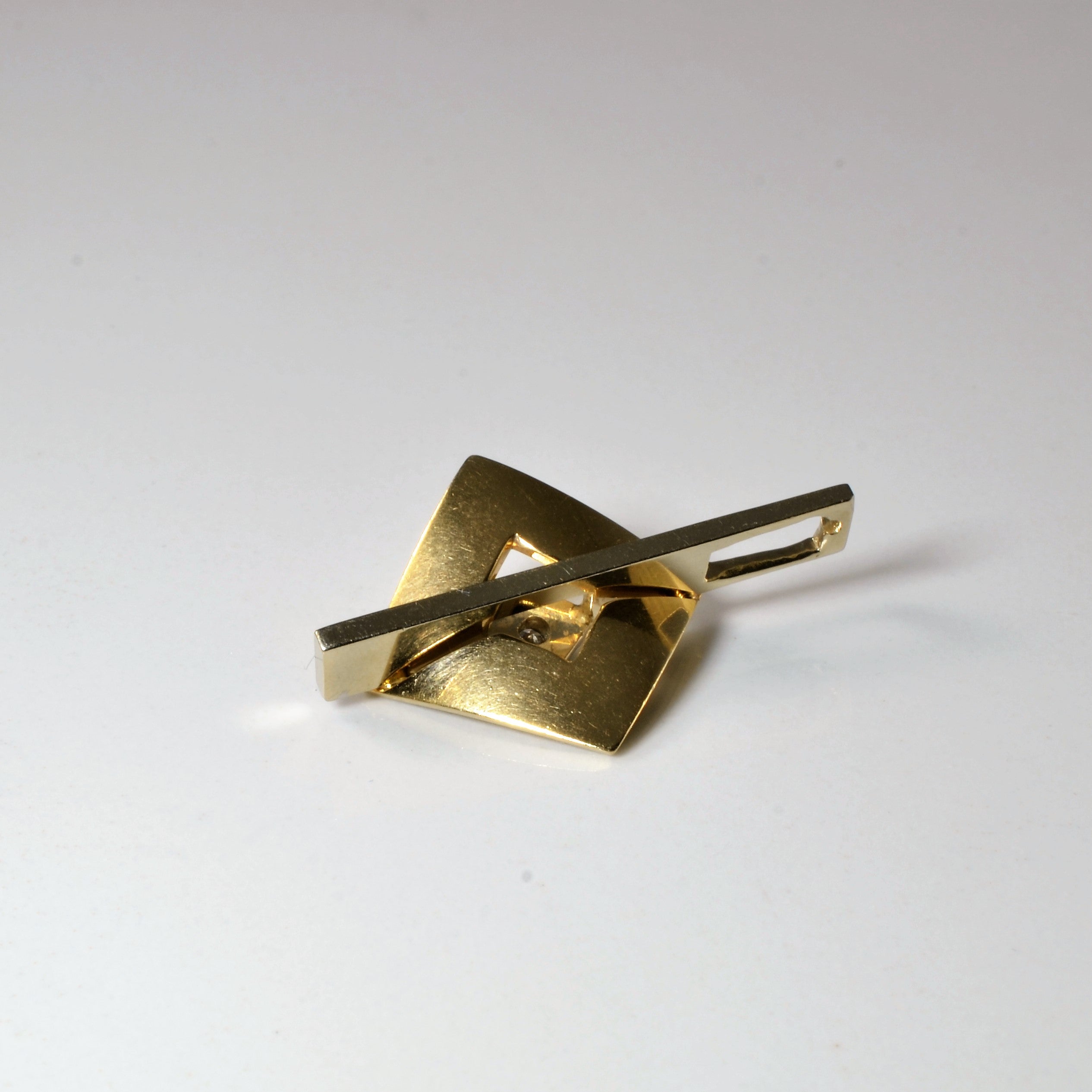Square Two Tone Diamond Pendant | 0.045ct |