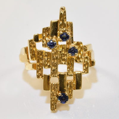 Geometric Blue Sapphire Ring | 0.25ctw | SZ 6 |
