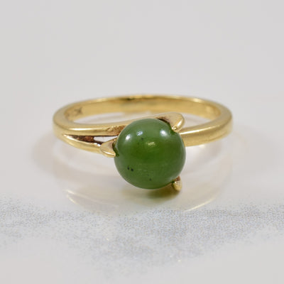 Solitaire Nephrite Bypass Ring | 2.50ct | SZ 5.5 |