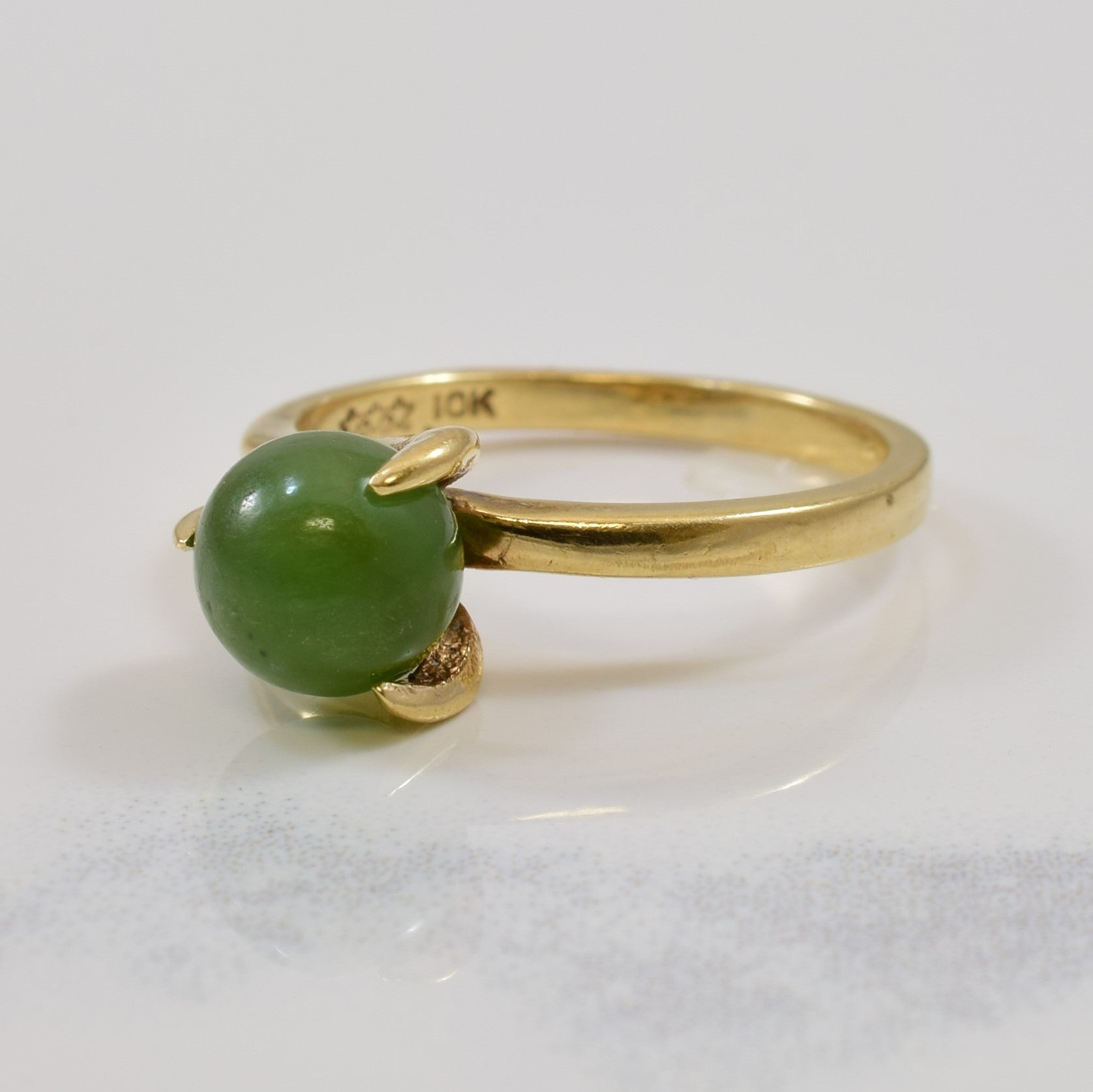 Solitaire Nephrite Bypass Ring | 2.50ct | SZ 5.5 |