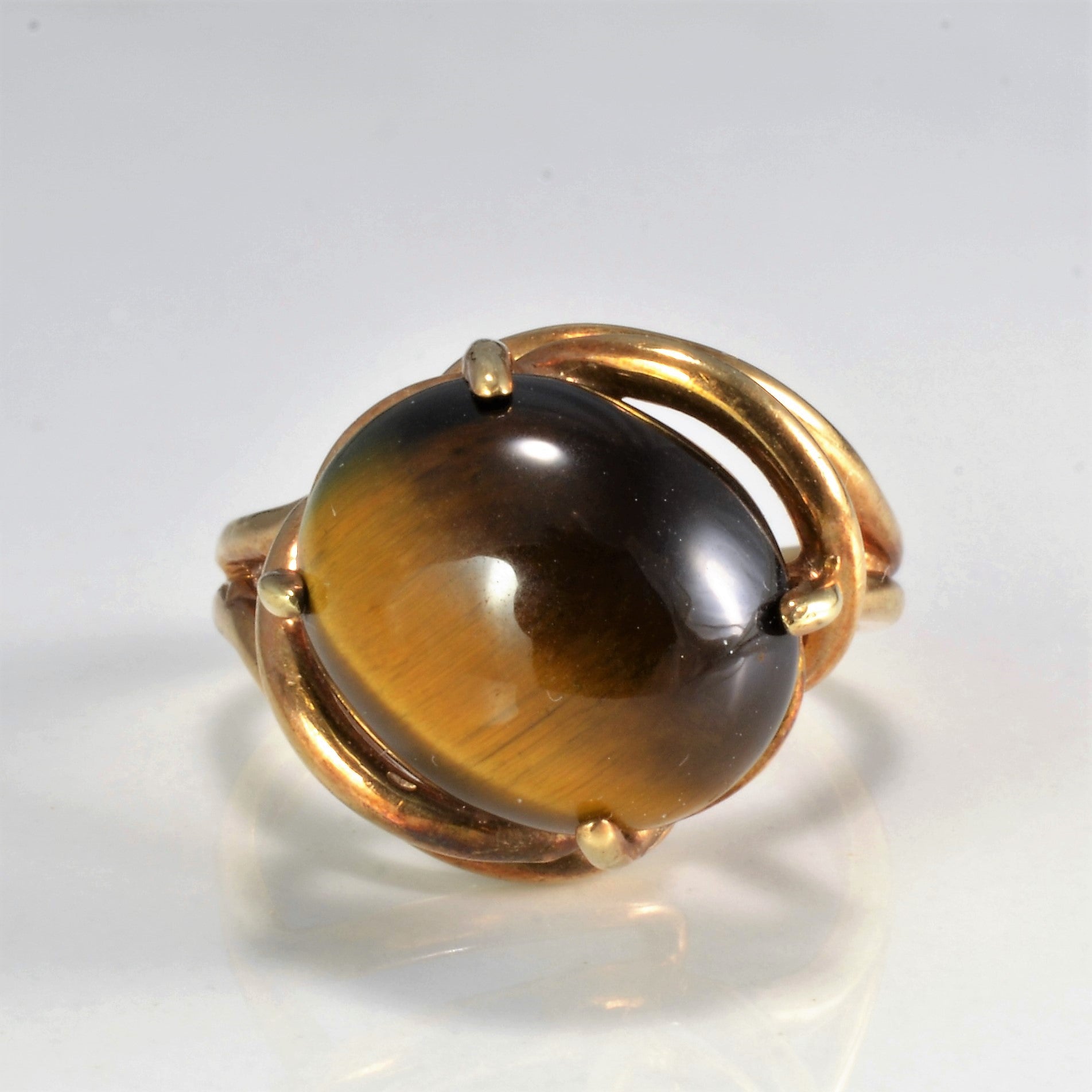 High Set Solitaire Tigers Eye Ring | SZ 4.25 |