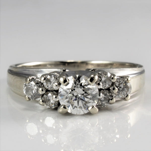 Cluster Accented Diamond Engagement Ring | 0.65 ctw, SZ 6 |