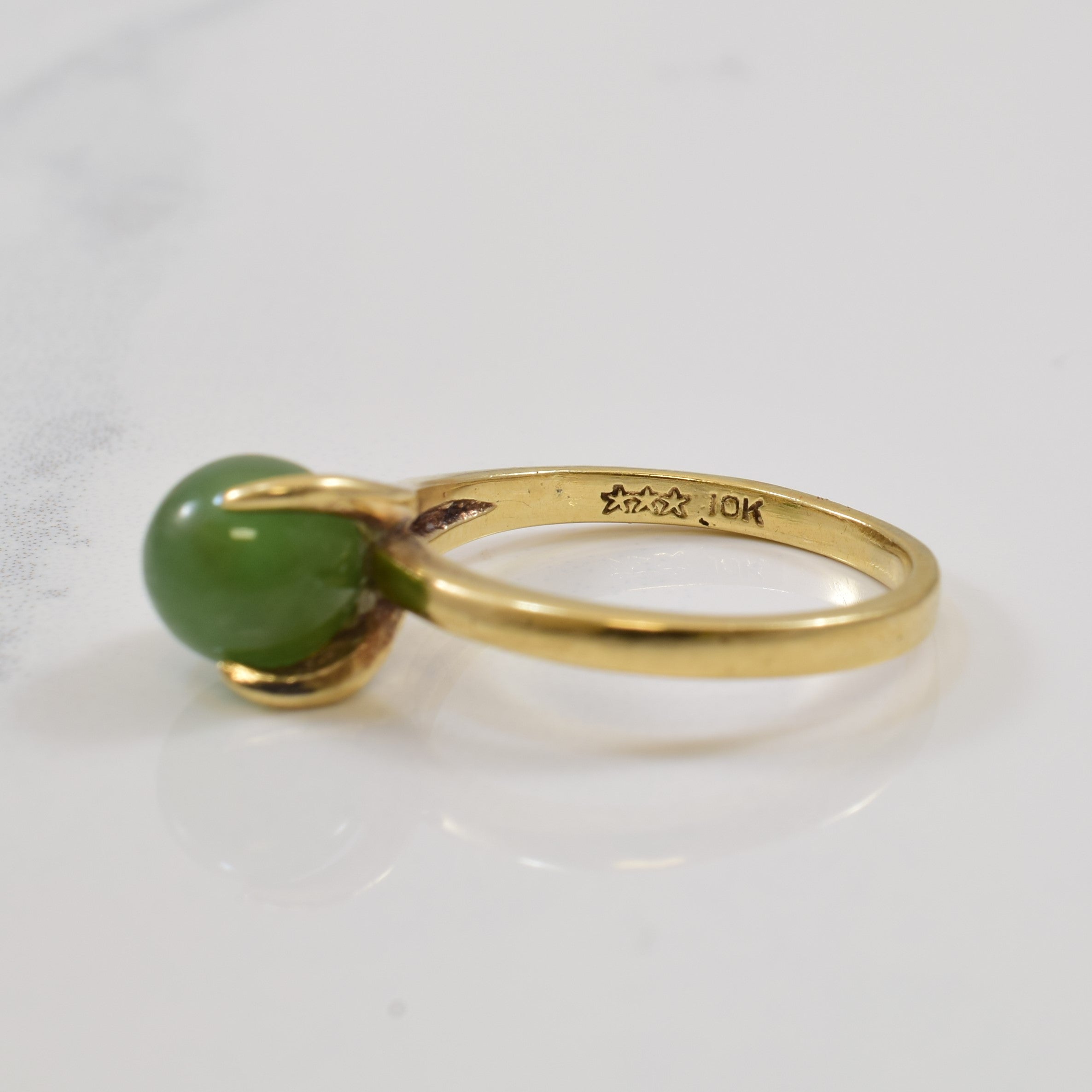 Solitaire Nephrite Bypass Ring | 2.50ct | SZ 5.5 |