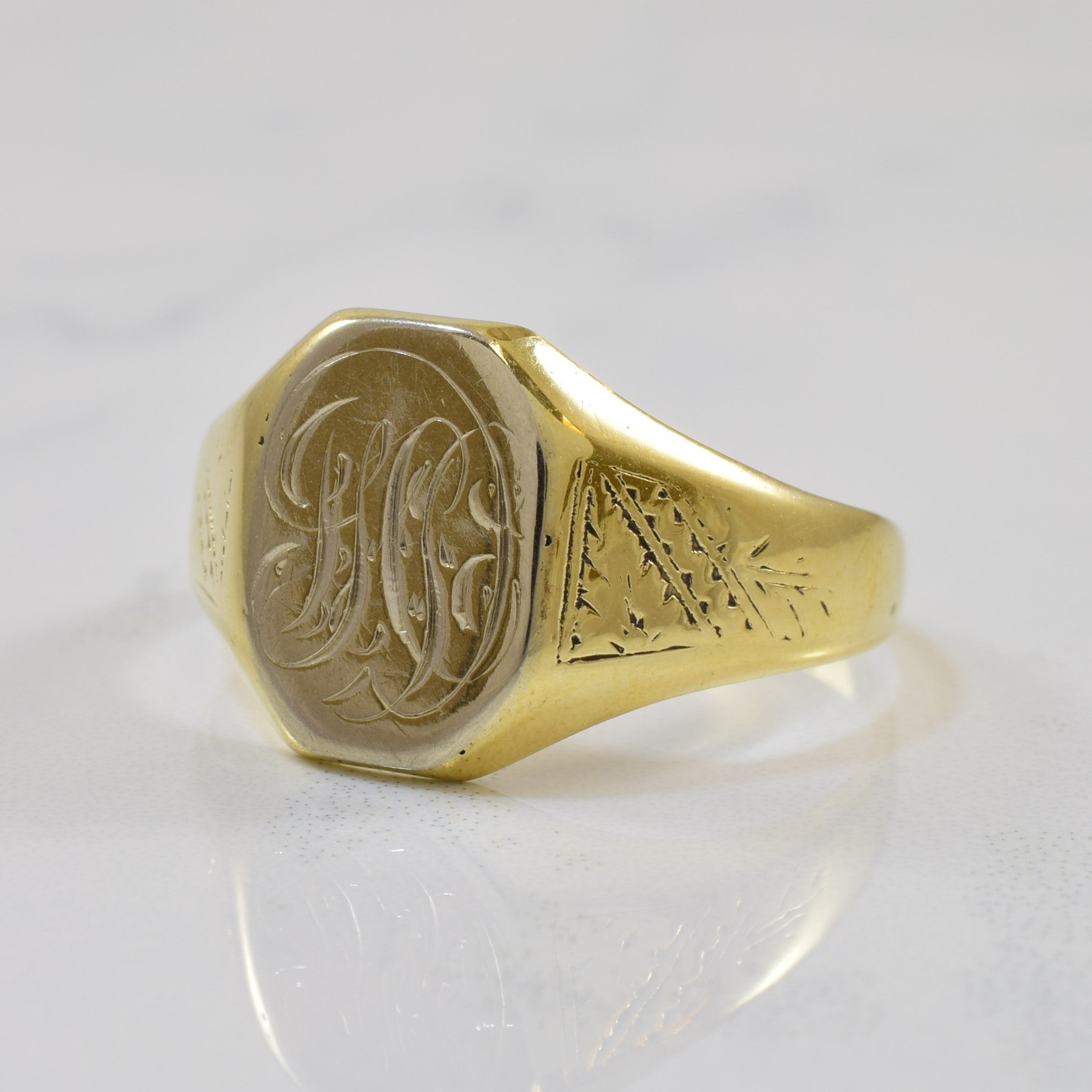 Bague chevalière gravée avec initiale « HC » | Taille 12 | 