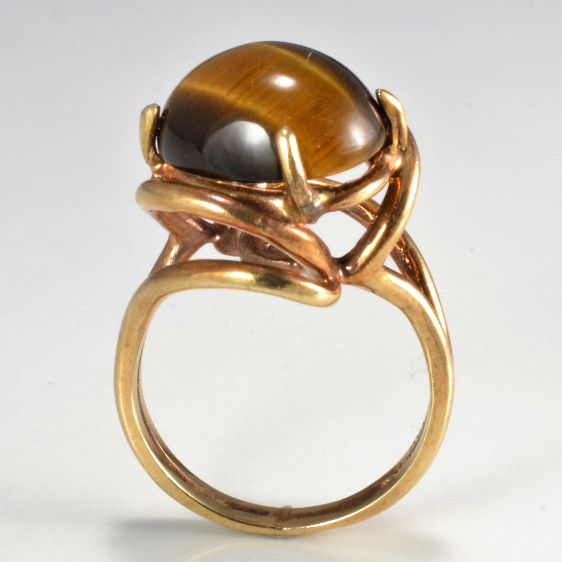 High Set Solitaire Tigers Eye Ring | SZ 4.25 |